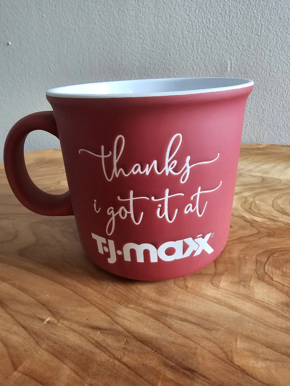 T.J.Maxx Red 'Thanks I Got It At T.J.Maxx' Soft Ceramic Coffee Mug - Picture 3 of 4